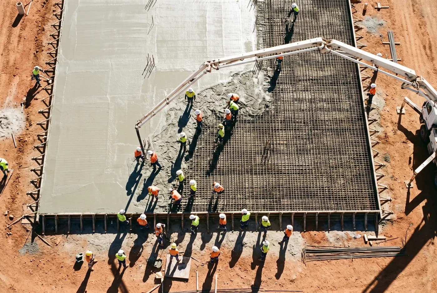 A civil construction site photographed from above for progress capture