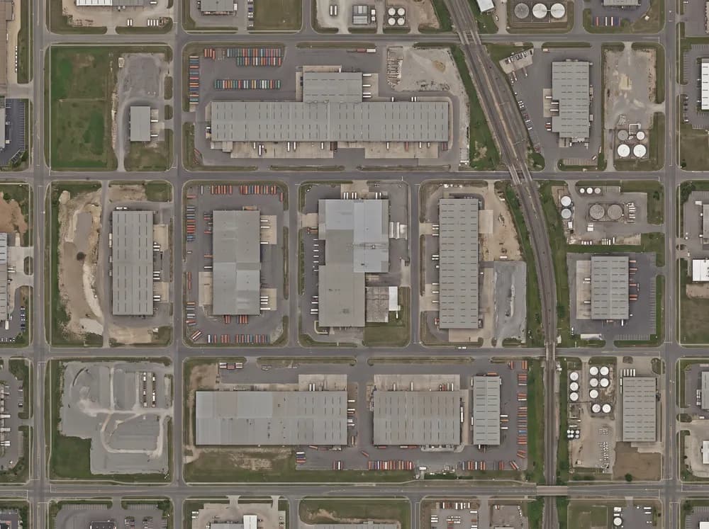 An orthomosaic tile produced from an aerial survey